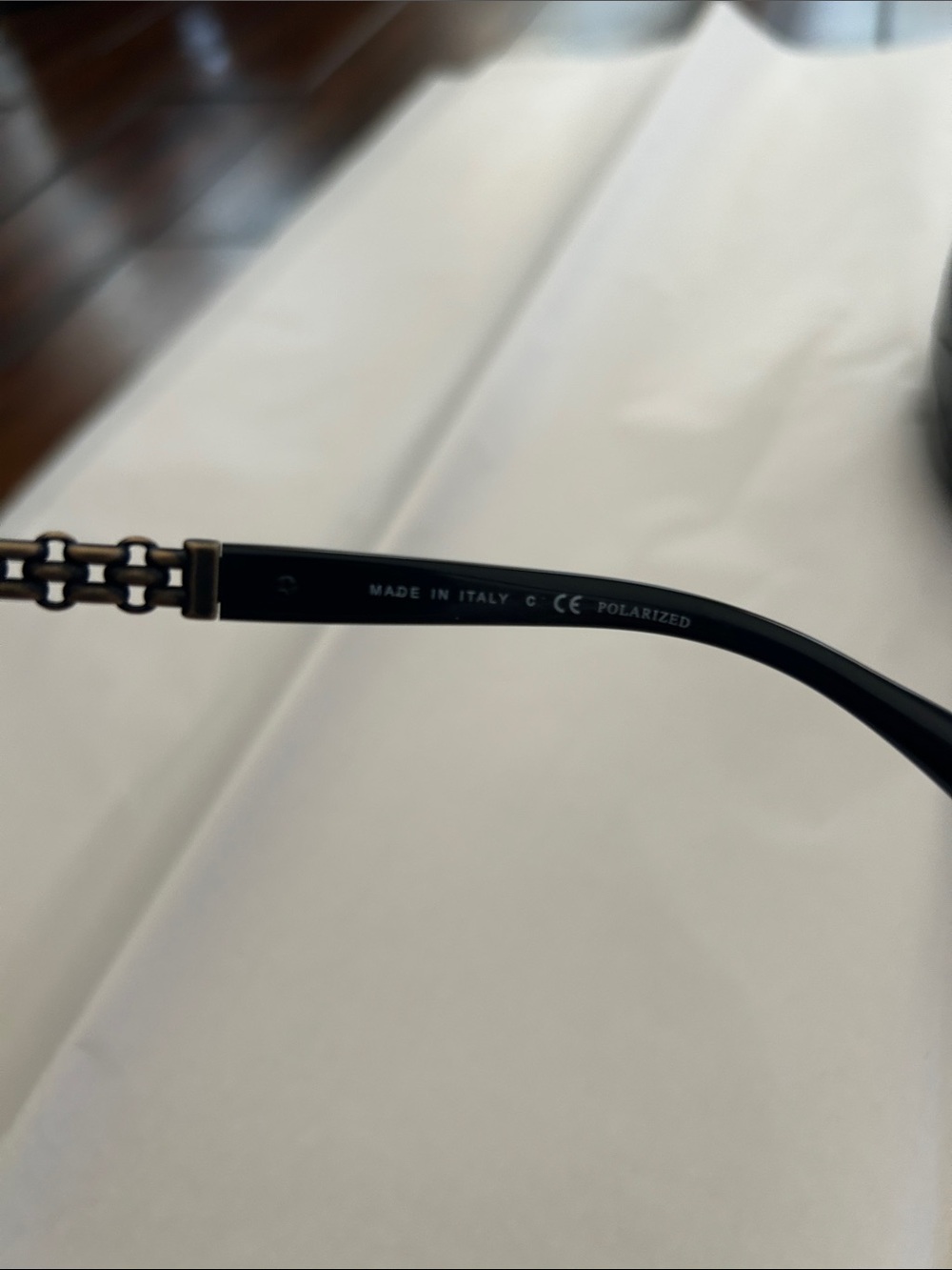 CHANEL polarized black Lens Women's Sunglasses with Chain-Detail Temples with CC - Picture 5 of 10